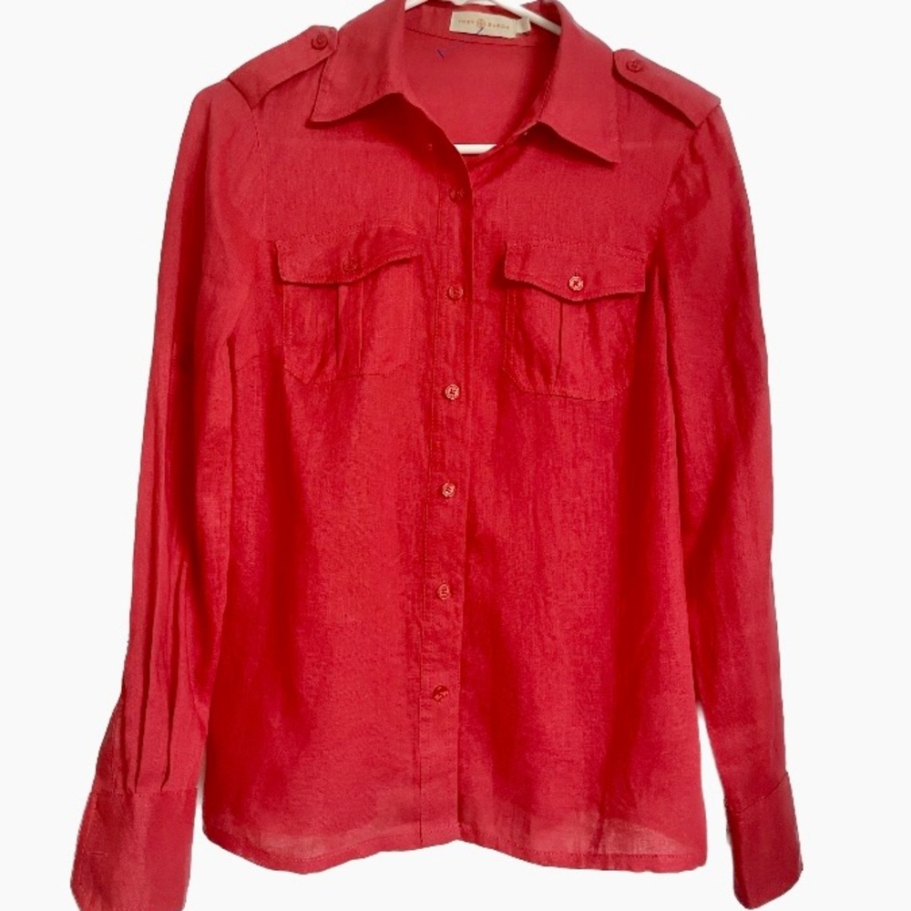 Tory Burch Red Blouse, 100% Line
